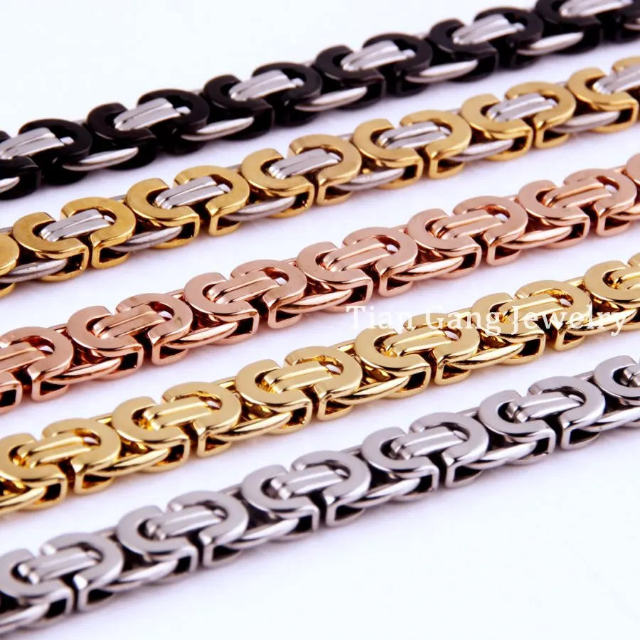 Silver Color Gold Black Rose&Gold Byzantine Stainless Steel Necklace Boys Mens Chain Necklace Fashion jewelry
Silver Color Gold Black Rose&Gold Byzantine Stainless Steel Necklace Boys Mens Chain Necklace Fashion jewelry