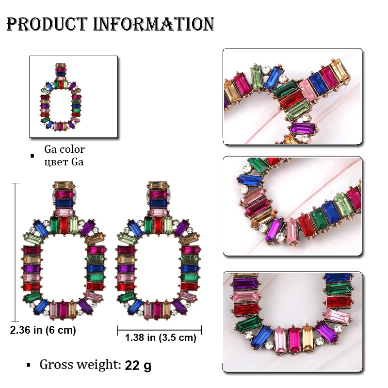 LEADERBEADS Factory Price Wholesale jewelry colorful crystal statement fashion square multicolor crystal Drop Earrings for women
LEADERBEADS Factory Price Wholesale jewelry colorful crystal statement fashion square multicolor crystal Drop Earrings for women
