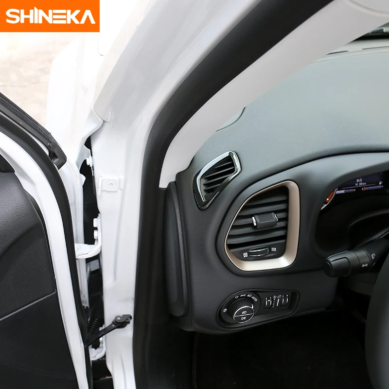 SHINEKA Car Styling Dashboard Air Conditioning Vent Outlet Decoration Frame Cover Trim for Jeep Renegade 2015+
SHINEKA Car Styling Dashboard Air Conditioning Vent Outlet Decoration Frame Cover Trim for Jeep Renegade 2015+