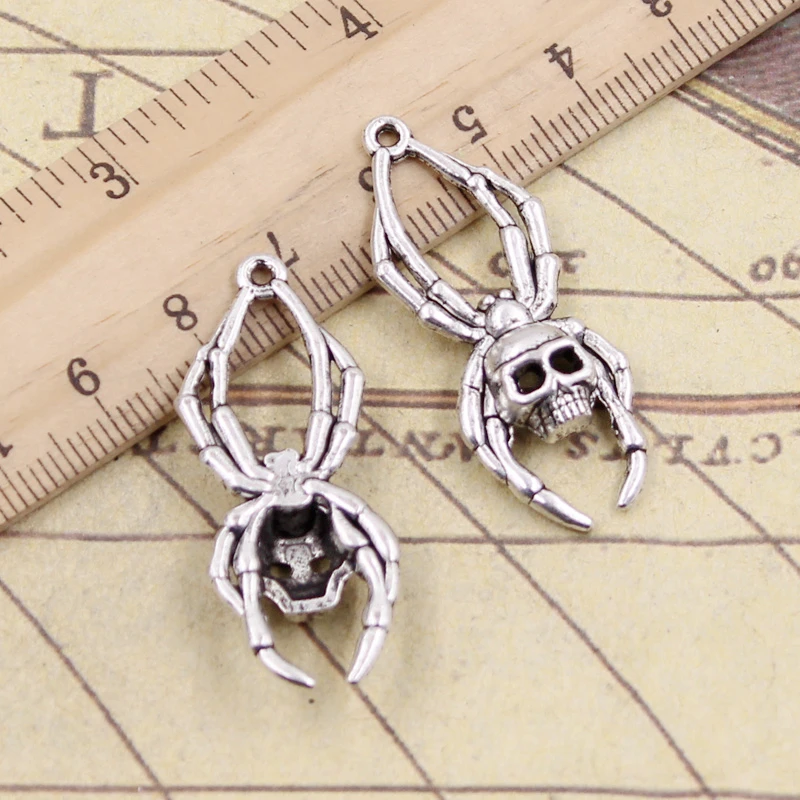 10pcs Charms Skull Spider Halloween 40x16mm Tibetan Bronze Silver Color Pendants Antique Jewelry Making DIY Handmade Craft
10pcs Charms Skull Spider Halloween 40x16mm Tibetan Bronze Silver Color Pendants Antique Jewelry Making DIY Handmade Craft