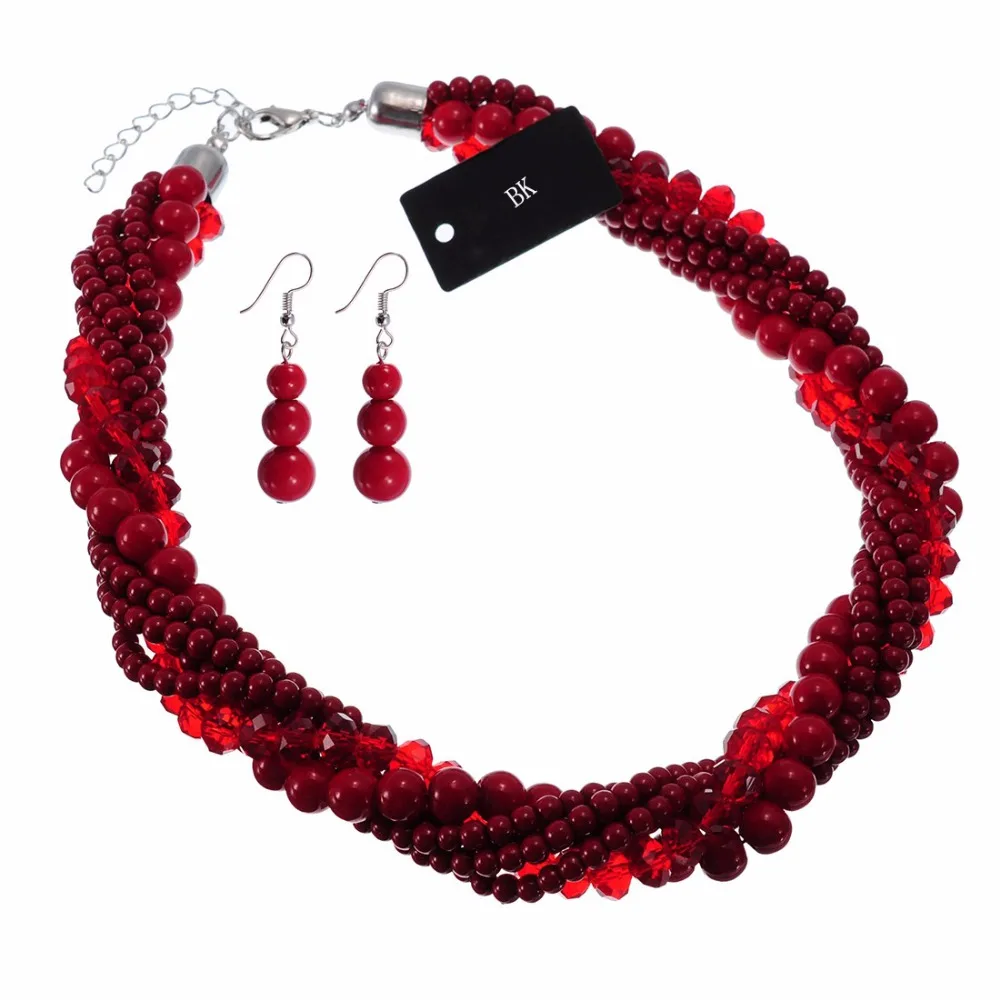 BK Jewelry Set for Women Chain Resin Crystal Choker Chunky Statement Pendant Bib Multilayer Necklace+Earrings Party Gift
BK Jewelry Set for Women Chain Resin Crystal Choker Chunky Statement Pendant Bib Multilayer Necklace+Earrings Party Gift