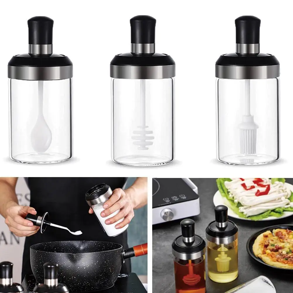 Glass Seasoning Tank Kitchen Spice Kit Bottles Pepper Spoon Seasoning Jars Oil Brush Honey Container Food Storage Container
Glass Seasoning Tank Kitchen Spice Kit Bottles Pepper Spoon Seasoning Jars Oil Brush Honey Container Food Storage Container