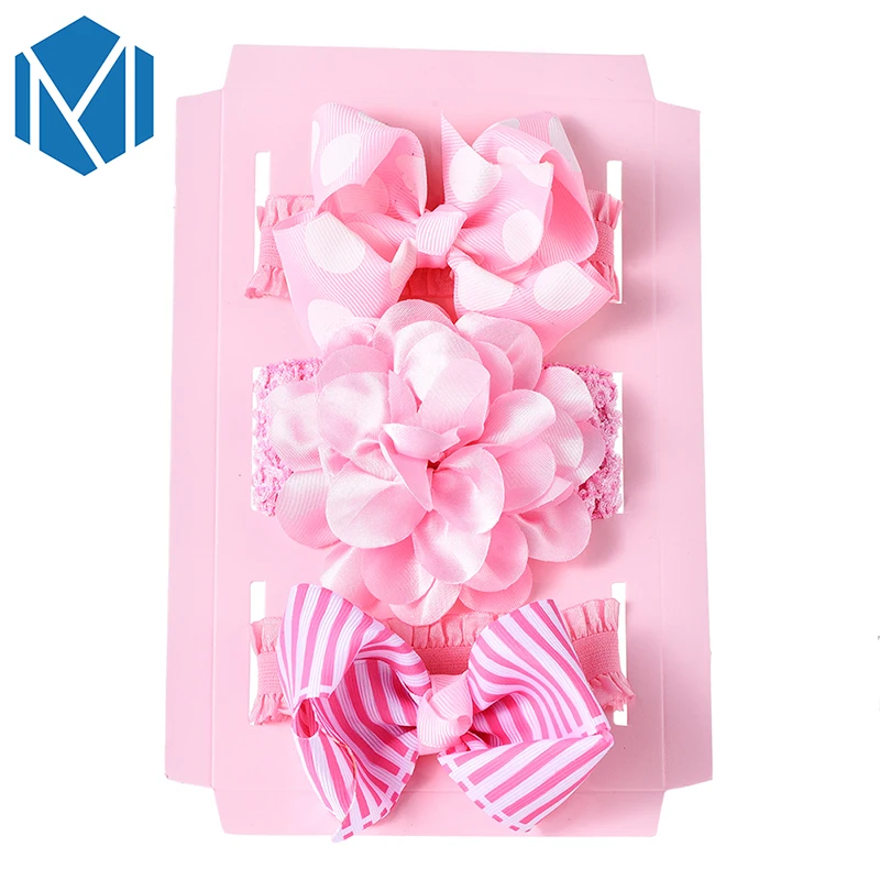 M MISM 3pcs/1 lot Newborn Kids Floral Headband Bow Girls Crown Hair Ropes Toddler Bands Party Tie Accessories | Украшения и