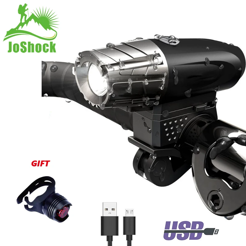 JoShock Waterproof Bike USB Recharge Front Handlebar Light Lamp 300 Lumen Warning Cycling Light Sets
JoShock Waterproof Bike USB Recharge Front Handlebar Light Lamp 300 Lumen Warning Cycling Light Sets
