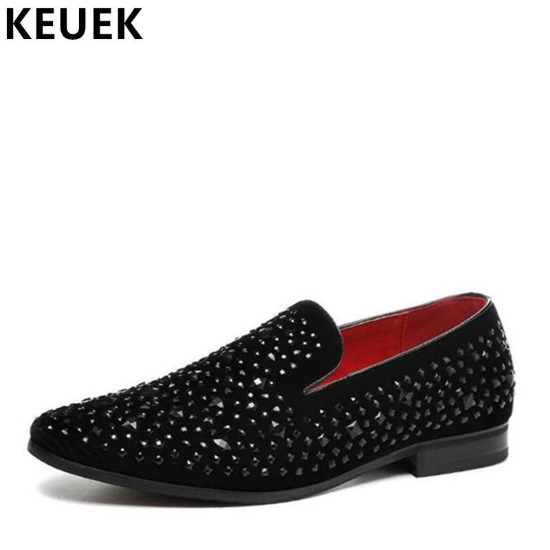Fashion Rhinestone Casual Leather Shoes Luxury Brand Men Loafers Youth Popular Wedding shoes Black Flats 061
Fashion Rhinestone Casual Leather Shoes Luxury Brand Men Loafers Youth Popular Wedding shoes Black Flats 061