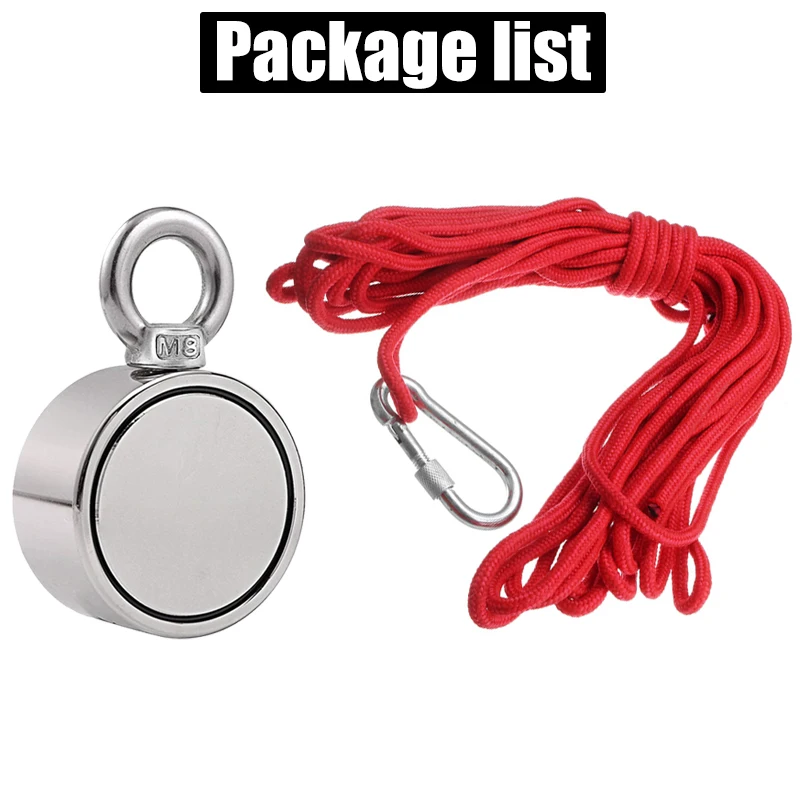 98/200/300/400/500KG Single/Double Side Strong Neodymium Magnet Round Magnet + 10M/20M Rope for Deep Sea Salvage Fishing Hunting
98/200/300/400/500KG Single/Double Side Strong Neodymium Magnet Round Magnet + 10M/20M Rope for Deep Sea Salvage Fishing Hunting