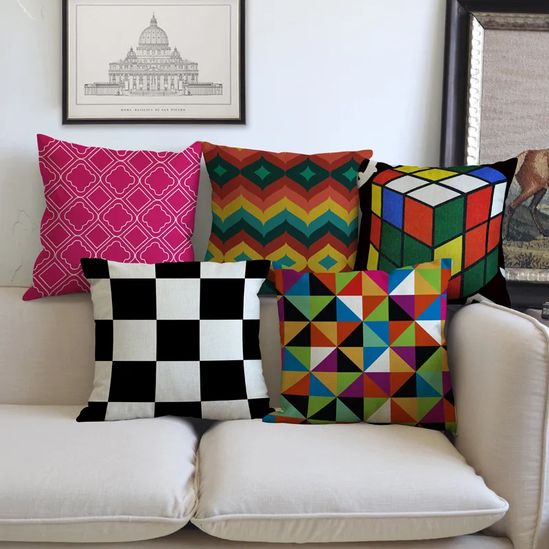 Nordic Vintage Colorful Plaid Geometric Cushion Cover For Sofa Car Seat Luxury Home Decor Throw Pillow Cover cojines 45x45cm
Nordic Vintage Colorful Plaid Geometric Cushion Cover For Sofa Car Seat Luxury Home Decor Throw Pillow Cover cojines 45x45cm