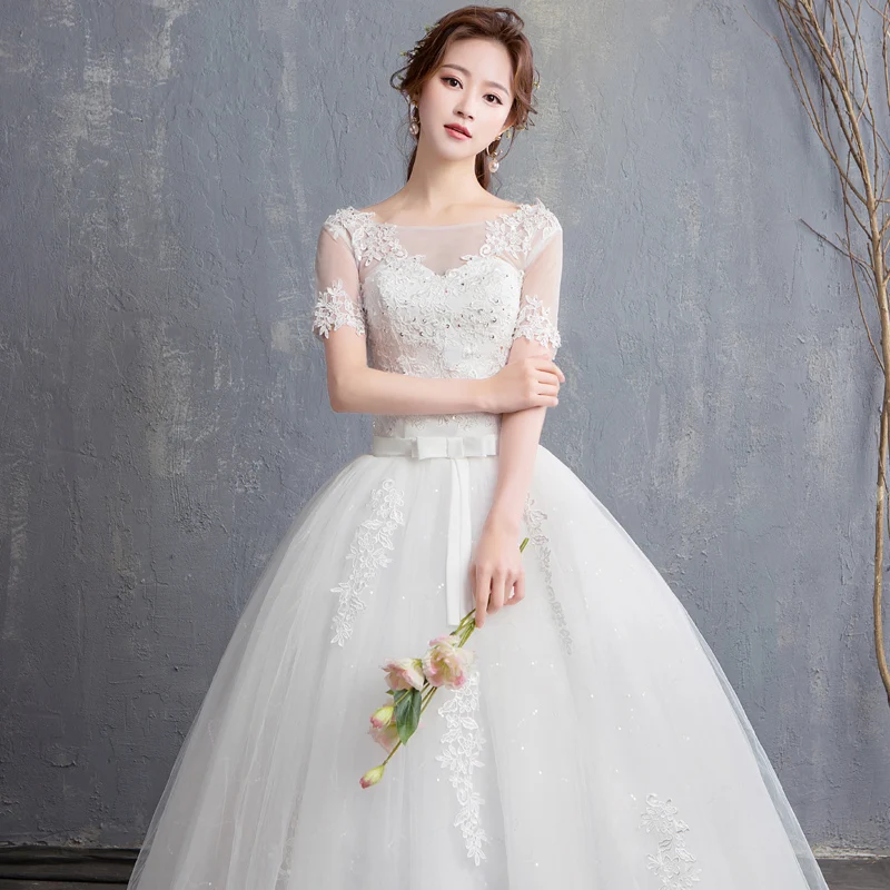 Half Sleeve Vintage Lovely bow Wedding Dresses 2019 V neck Embroidery Vestidos De Noivas Plus Size lace Bridal Ball Gowns
Half Sleeve Vintage Lovely bow Wedding Dresses 2019 V neck Embroidery Vestidos De Noivas Plus Size lace Bridal Ball Gowns