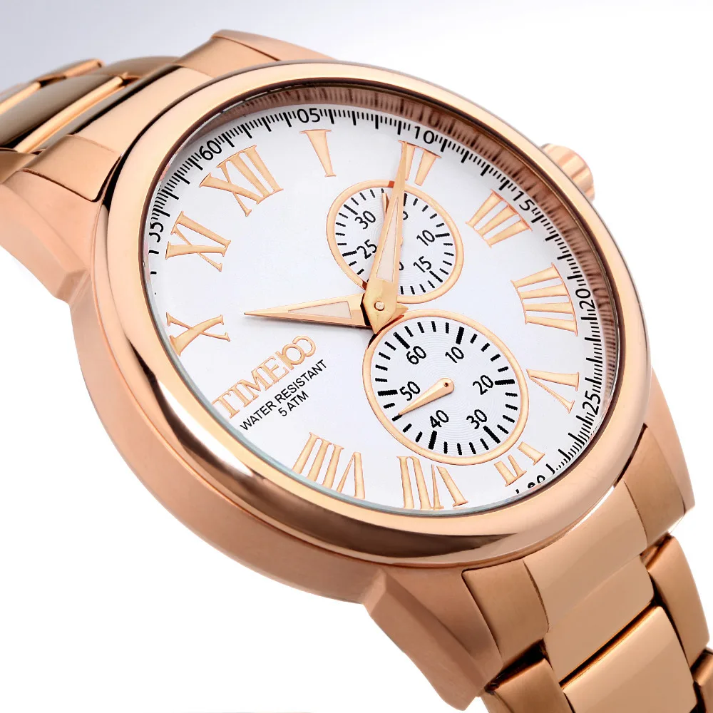 Sales Promotion TIME100 Luxury Brand Dynamic Cool Full Steel Strap Luminous Dress Sport Men's Quartz Watches#W80004G.03A | Наручные