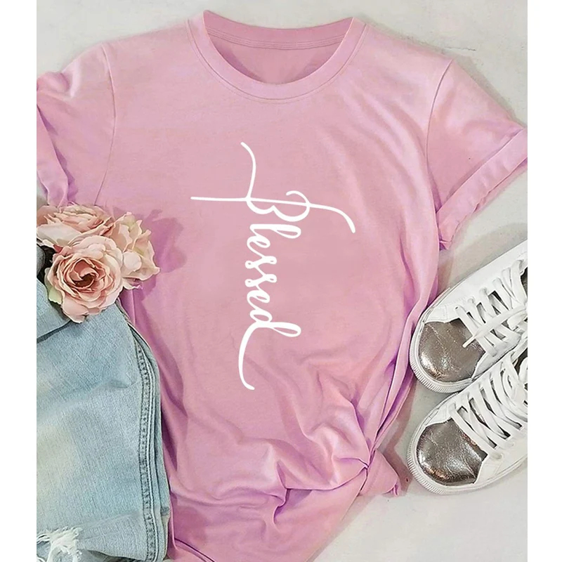 Cross Blessed Print T-shirt Unisex Women Vintage Religious Christian Church Tshirt Summer Short Sleeve Camisetas Graphic Tee Top
Cross Blessed Print T-shirt Unisex Women Vintage Religious Christian Church Tshirt Summer Short Sleeve Camisetas Graphic Tee Top