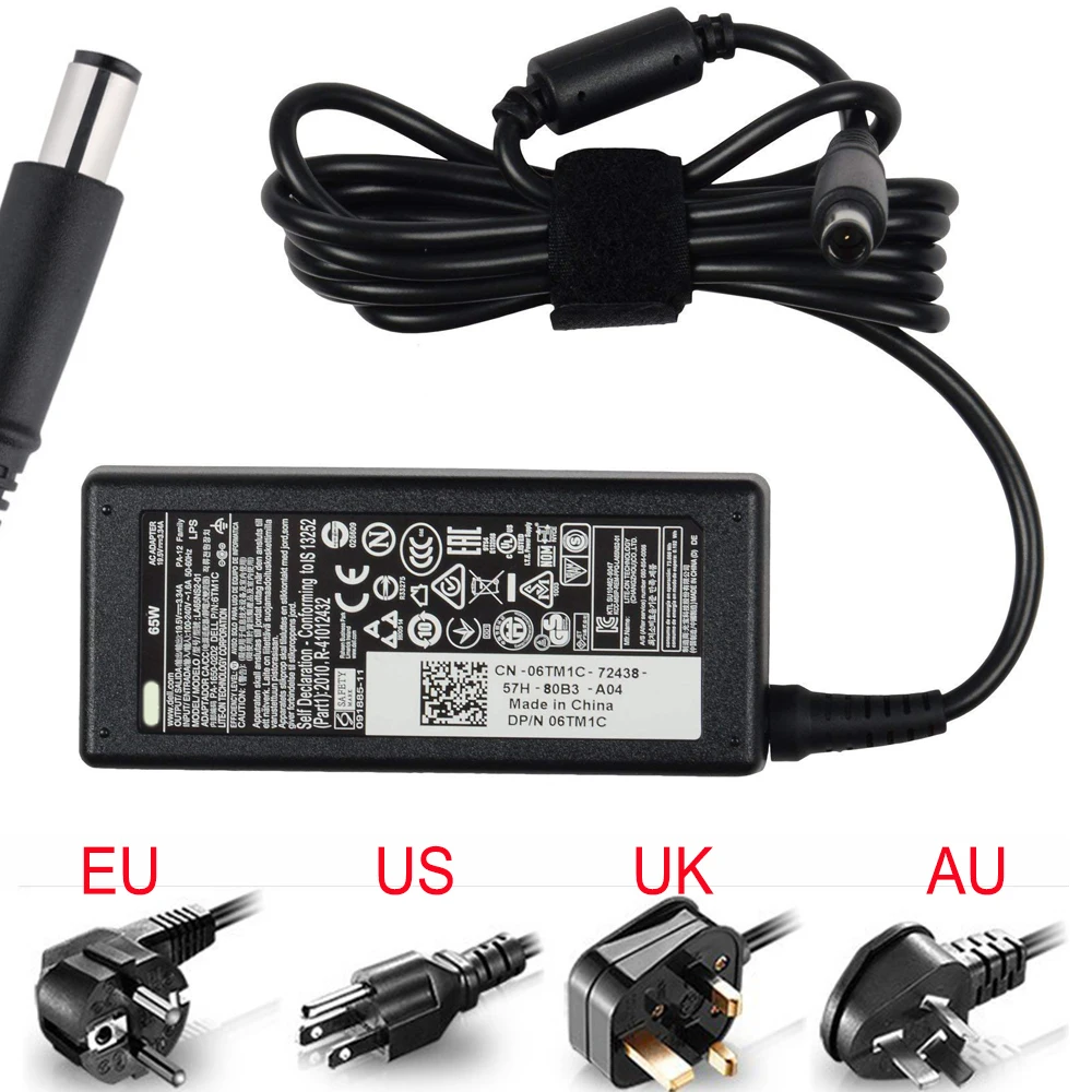 19.5V 3.34A 65W Ac Adapter Charger/Power Cord Supply for Dell Inspiron Latitude Precision Studio Vostro
19.5V 3.34A 65W Ac Adapter Charger/Power Cord Supply for Dell Inspiron Latitude Precision Studio Vostro