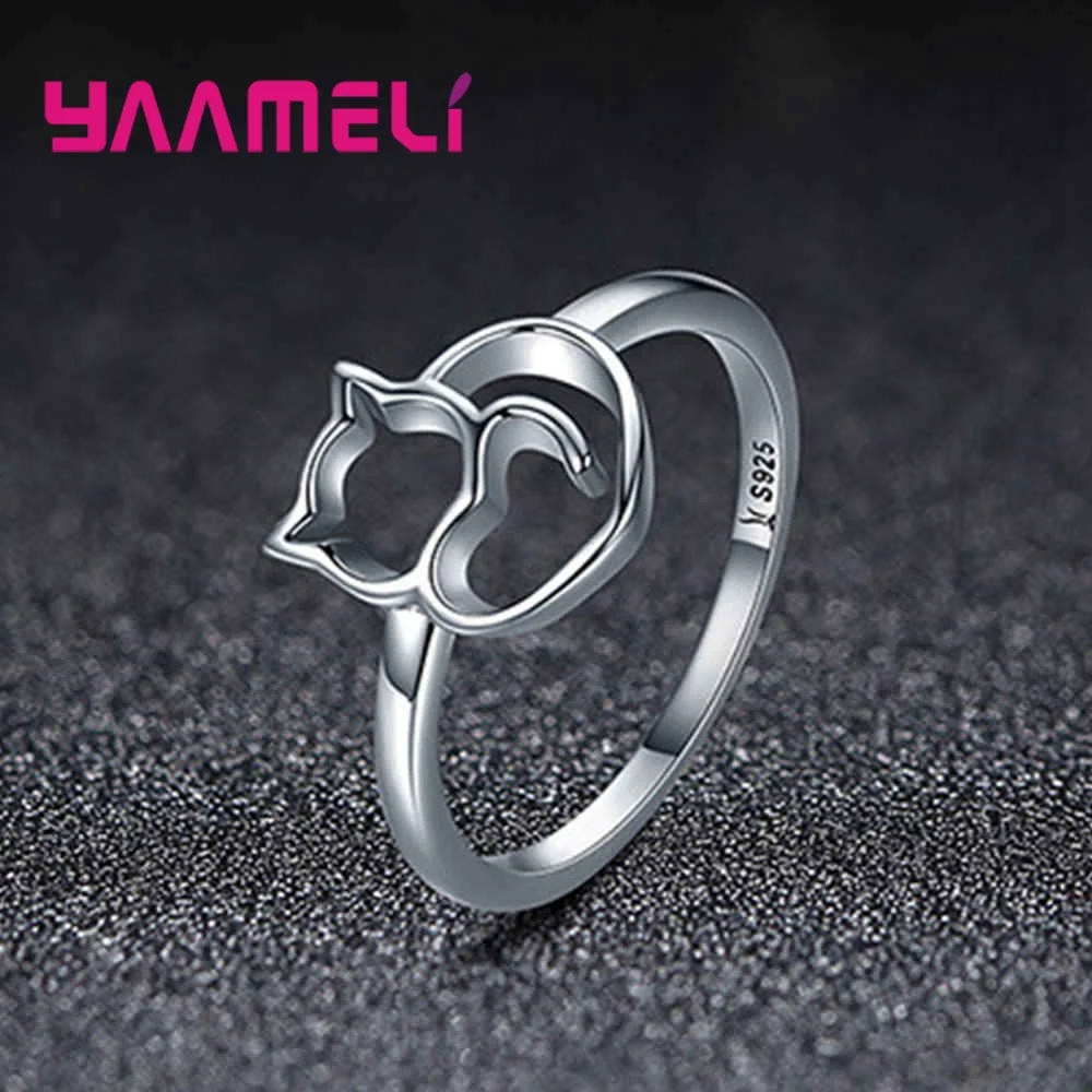 Smooth Finger Accessories Band Rings Lovely Cat Design Charms Jewelry for Women Girl Drop Shipping 925 Sterling Silver Sales 
Smooth Finger Accessories Band Rings Lovely Cat Design Charms Jewelry for Women Girl Drop Shipping 925 Sterling Silver Sales
