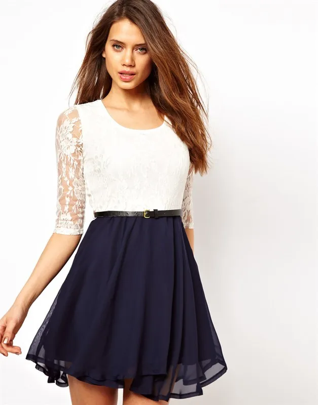 dress women Lace Belt Fit Body Chiffon Half Sleeves Dresses Chic Saia Patchwork Vestidos Roupas Femme slim Waist Dress
dress women Lace Belt Fit Body Chiffon Half Sleeves Dresses Chic Saia Patchwork Vestidos Roupas Femme slim Waist Dress