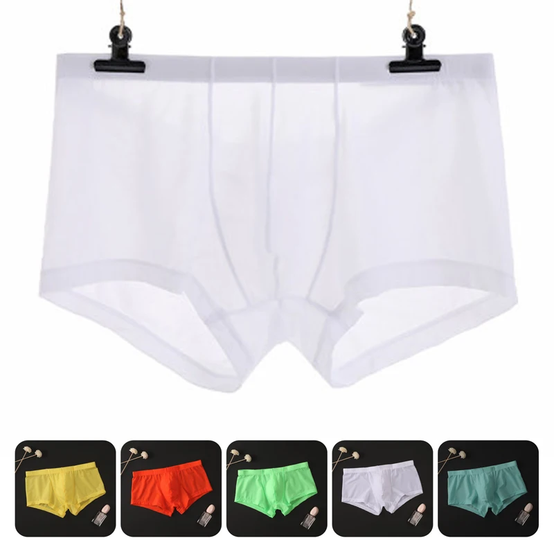 Low Waist U Pouch Sexy Mens Underpants Summer Man Ice Silk Transparent Underwear Ultra-thin Breathable Soft Solid Male Boxers
Low Waist U Pouch Sexy Mens Underpants Summer Man Ice Silk Transparent Underwear Ultra-thin Breathable Soft Solid Male Boxers