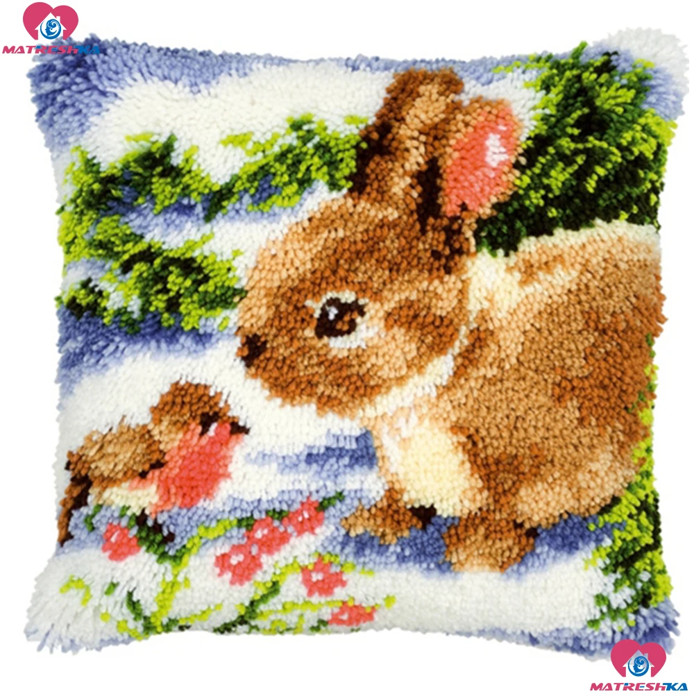 Rabbit Latch Hook kits Pillow Unfinished kits Handmade Embroidery Accessories Printed Canvas set Cushion Latch Hook Rug Kits
Rabbit Latch Hook kits Pillow Unfinished kits Handmade Embroidery Accessories Printed Canvas set Cushion Latch Hook Rug Kits