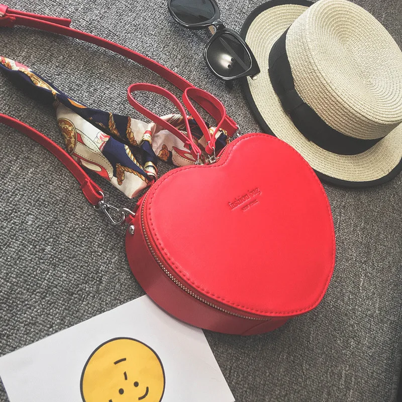 BILLETERA Heart Shape Bags For Girls PU Leather Solid Color Woman Crossbody Bag Fashion Popular Individuality Hangbags Ladies | Багаж и