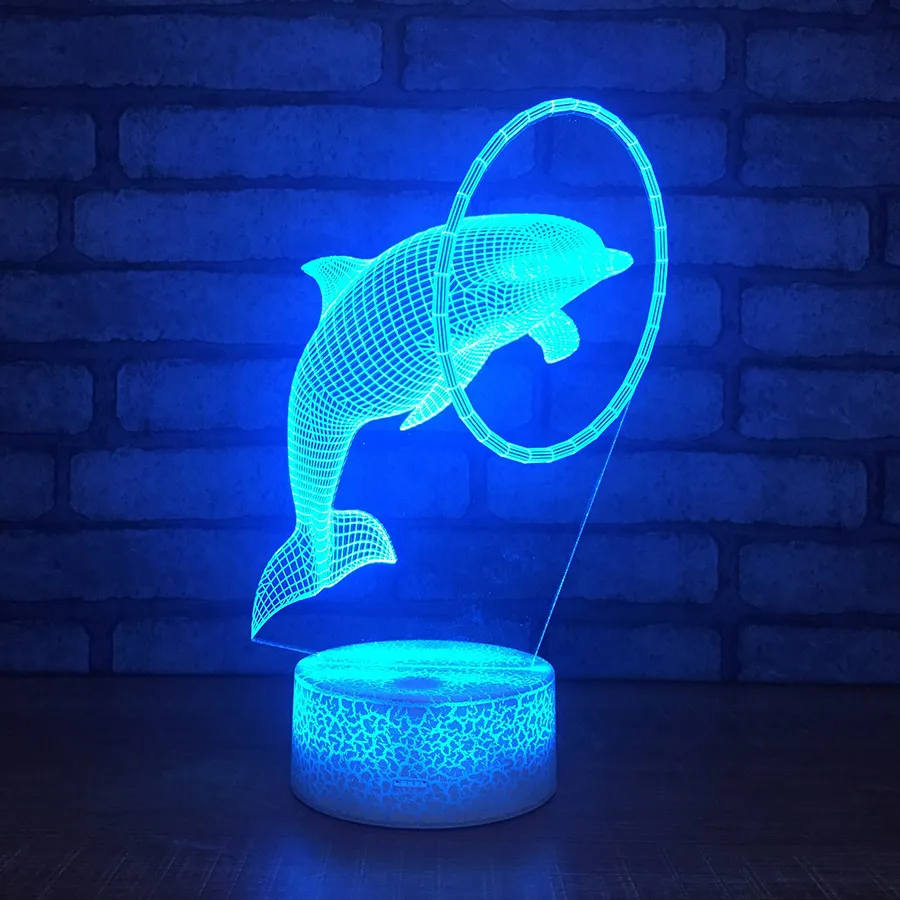 2018 USB Night Light 3D Visual illusion lamp Children New Year Gifts Table Light 7 Color Change Dophine Animal LED lights
2018 USB Night Light 3D Visual illusion lamp Children New Year Gifts Table Light 7 Color Change Dophine Animal LED lights