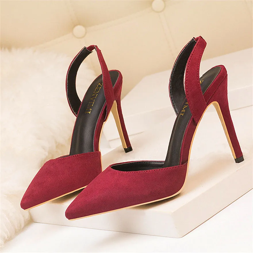 Women's Sandals New Arrival Korean Solid Flock Concise Sandals Shallow Dress Shoes High Heels Pointed Toe Female Fashion Sandals
Women's Sandals New Arrival Korean Solid Flock Concise Sandals Shallow Dress Shoes High Heels Pointed Toe Female Fashion Sandals