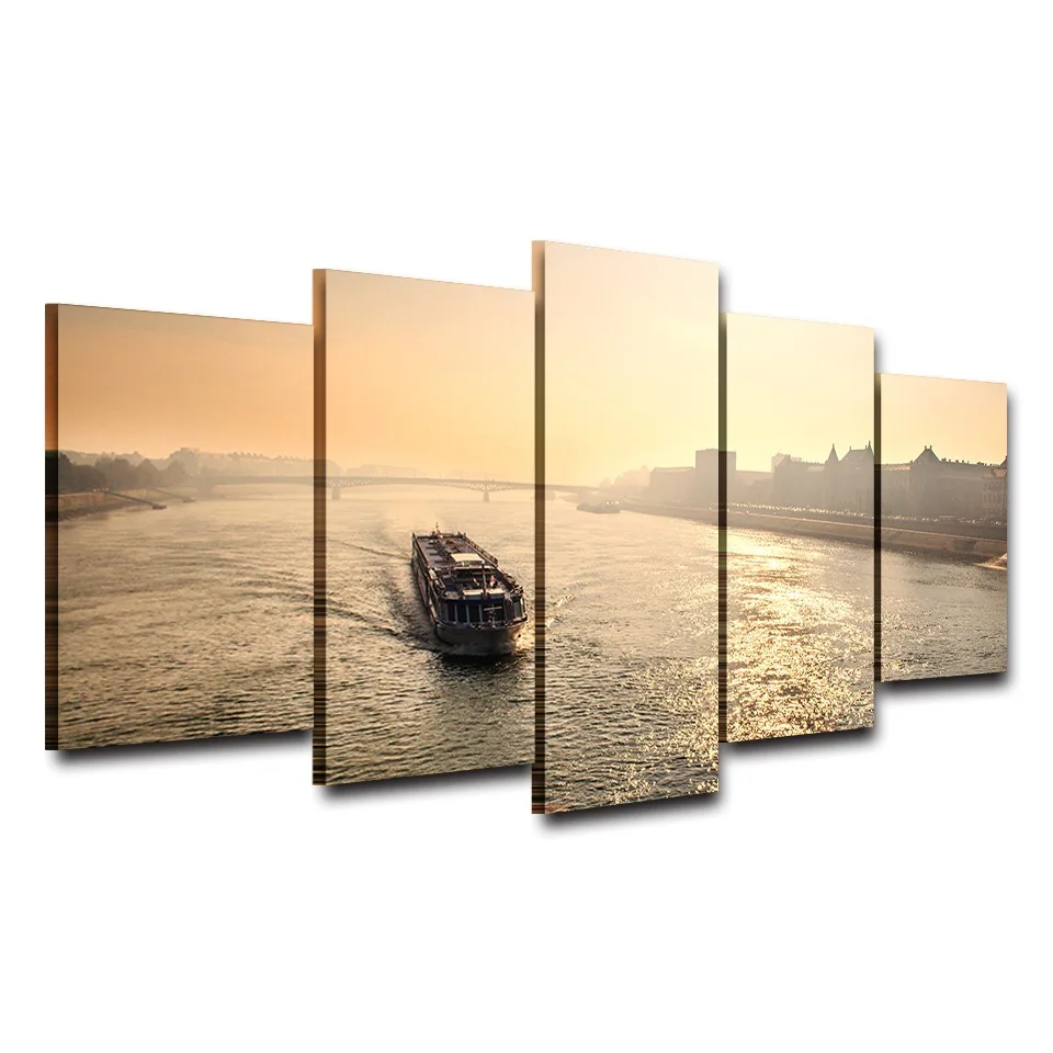 Living Room Wall Art HD Printed Pictures Home Decor 5 Panel River Ship Dusk Landscape Modern Painting On Canvas Poster Frame
Living Room Wall Art HD Printed Pictures Home Decor 5 Panel River Ship Dusk Landscape Modern Painting On Canvas Poster Frame