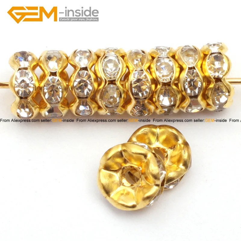 8mm White Crystal Rhinestone Rondelle Spacer Gold Plated Beads Fashion Jewelry Bead For Bracelet Necklace 100pcs Free Shipping
8mm White Crystal Rhinestone Rondelle Spacer Gold Plated Beads Fashion Jewelry Bead For Bracelet Necklace 100pcs Free Shipping