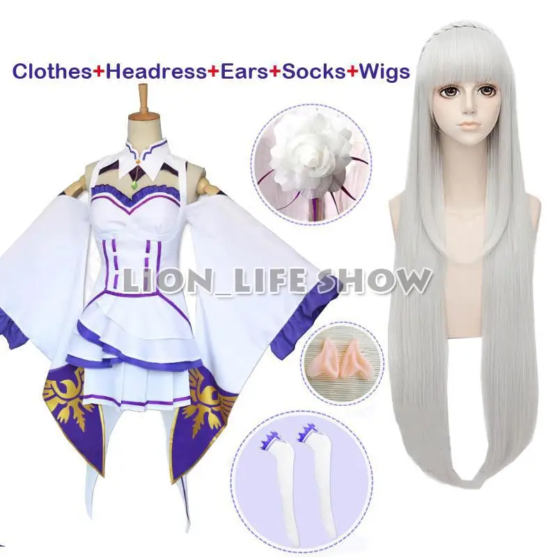 Парики для косплея аниме Re Zero Kara Hajimeru Isekai Seikatsu Emilia, женское платье с головным убором для вечеринки на Хэллоуин
Парики для косплея аниме Re Zero Kara Hajimeru Isekai Seikatsu Emilia, женское платье с головным убором для вечеринки на Хэллоуин