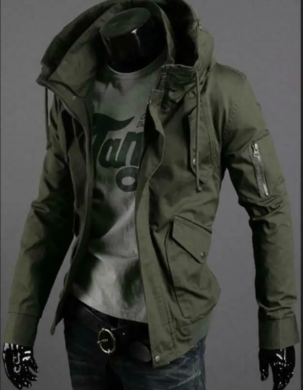 Men's Spring Hooded Jacket Korean Style Military Slim Fit Jacket Cargo Coat Outwear
Men's Spring Hooded Jacket Korean Style Military Slim Fit Jacket Cargo Coat Outwear