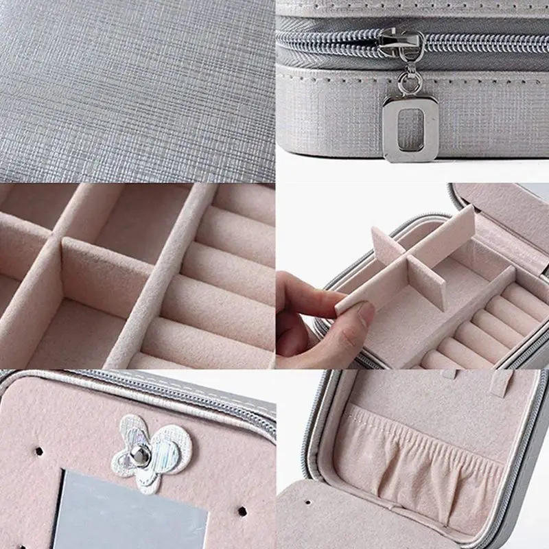 Portable Jewelry Case Travel Earring Ring Necklace Accessories Organizer Box with Zipper (Silver)
Portable Jewelry Case Travel Earring Ring Necklace Accessories Organizer Box with Zipper (Silver)
