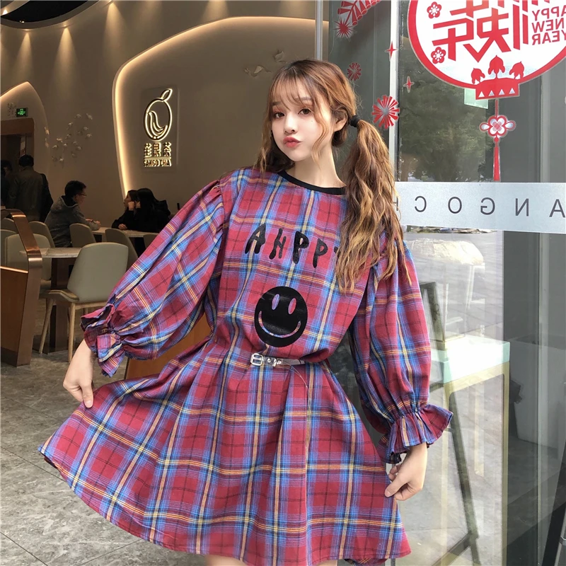 2019 Korean New Product Lattice Smiley Slim Dress College Style Long Sleeve College Elegant Sweet Dress Party Dresses
2019 Korean New Product Lattice Smiley Slim Dress College Style Long Sleeve College Elegant Sweet Dress Party Dresses
