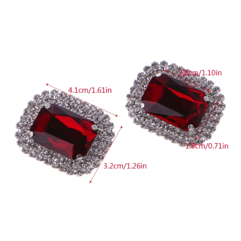 1 Pair New Shoe Clips Shoe Decorations Acrylic Rhinestone Alloy Glass Wedding Boot Jewelry Shoe Accessories