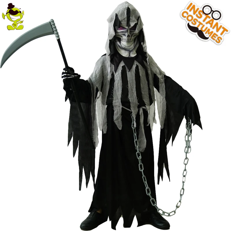 

Boy's Halloween Mr.Grim Costume Cosplay Children Horror Death Devil Halloween Cosplay Party Costumes for Kids