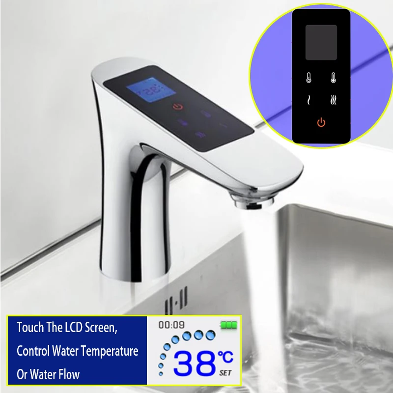 Touch Screen Basin Faucet Control Temperature Flow Modern Chrome Washing Faucet Thermostat Digital LCD Brass Basinwash Mixer Tap
Touch Screen Basin Faucet Control Temperature Flow Modern Chrome Washing Faucet Thermostat Digital LCD Brass Basinwash Mixer Tap