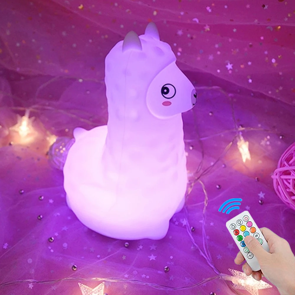 Alpaca LED Night Light Touch Sensor Remote Control 9 Colors Dimmable Timer Cartoon Silicone Animal Lamp for Children Baby Gift
Alpaca LED Night Light Touch Sensor Remote Control 9 Colors Dimmable Timer Cartoon Silicone Animal Lamp for Children Baby Gift