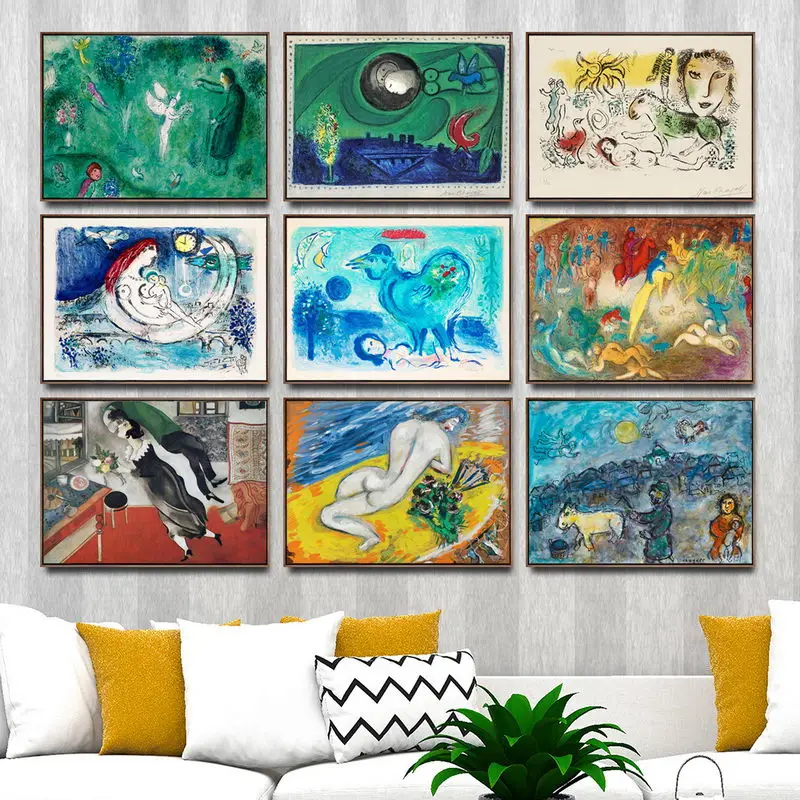 Canvas Pictures Home Decor Painting Wall Art Marc Chagall HD Print Modular Watercolor Nordic Style Abstract Poster For Kids Room
Canvas Pictures Home Decor Painting Wall Art Marc Chagall HD Print Modular Watercolor Nordic Style Abstract Poster For Kids Room