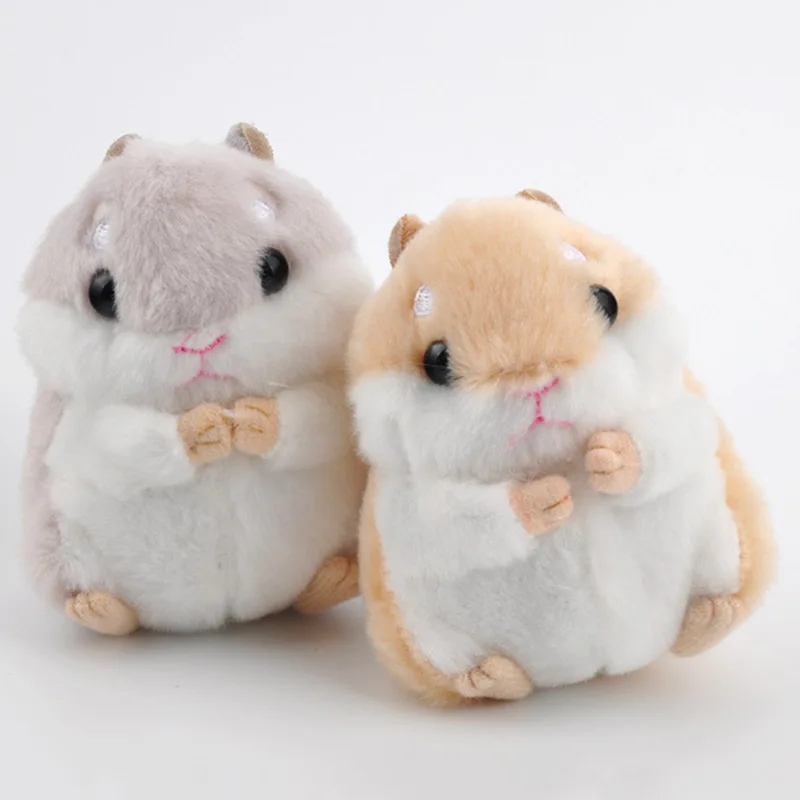 RE Mini hamster keyrings keychains faux rabbit fur pompom fluffy trinkets car handbag pendant key chains ring holder pompon G30