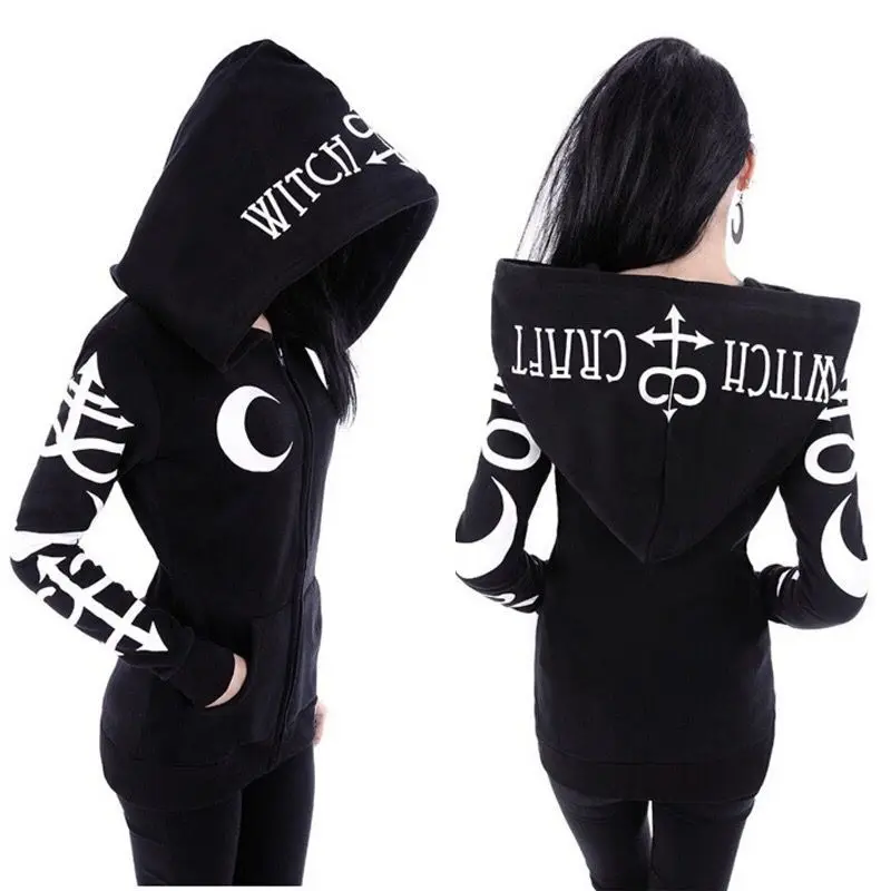 2019 Women's Black Klepeng Hooded Moon Letter Print Long Sleeve Sweatshirt T-Shirt
2019 Women's Black Klepeng Hooded Moon Letter Print Long Sleeve Sweatshirt T-Shirt