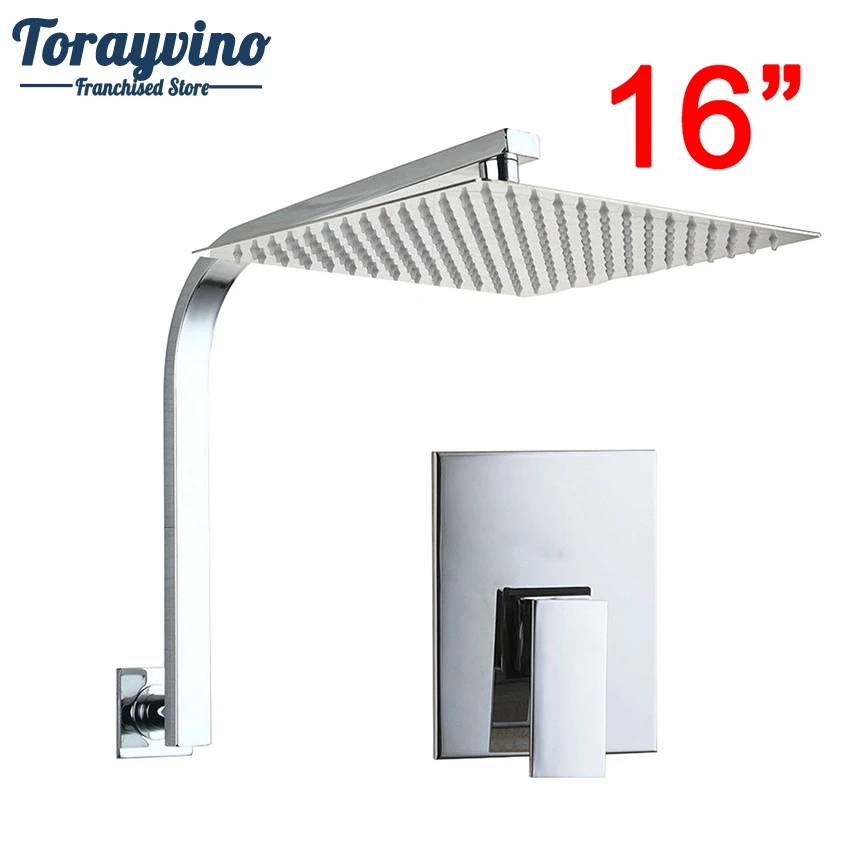 Torayvino Fashion Bath Brass 16"waterfall Shower Head Rain Ultra-thin Panel Wall Mounted Shower Faucets Chrome Mixer Taps
Torayvino Fashion Bath Brass 16"waterfall Shower Head Rain Ultra-thin Panel Wall Mounted Shower Faucets Chrome Mixer Taps