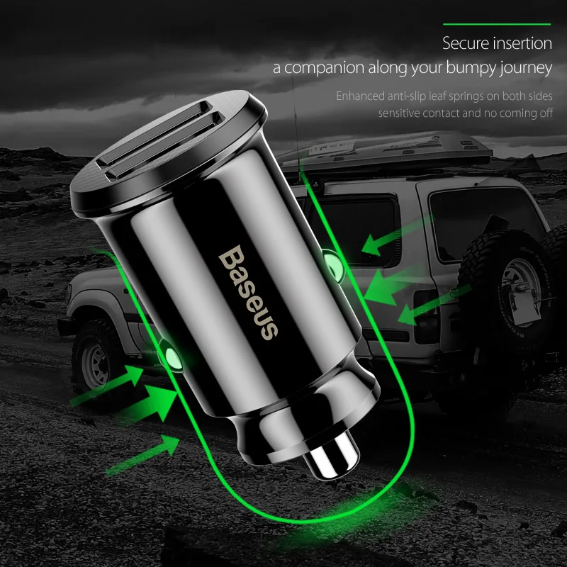 BASEUS 2 USB Car-Charger Mobile Phone Mini Car Charger For Tablet Dual Fast Charge Adapter | Мобильные телефоны и