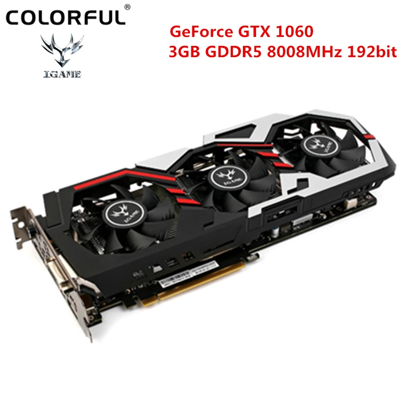 Красочные iGame1060 U-3GD5 Настольный Графика карты GeForce GTX1060 Графический Процессор NVIDIA