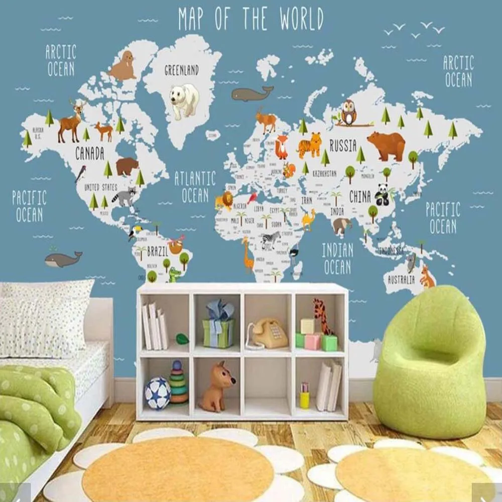 3D Carton Animal World Map Wallpaper Mural for Kids Room Children Bedroom Vintage Wall Papers Home Decor Wall Papers Home Decor
3D Carton Animal World Map Wallpaper Mural for Kids Room Children Bedroom Vintage Wall Papers Home Decor Wall Papers Home Decor