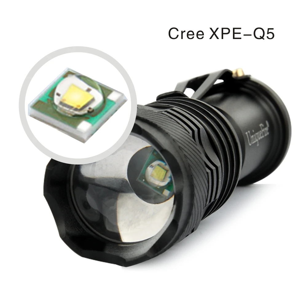 LED Flashlight UniqueFire XPE Aluminum Waterproof Zoomable Flashlight Torch 3 Modes For 18650 Rechargeable Battery Or AAA
LED Flashlight UniqueFire XPE Aluminum Waterproof Zoomable Flashlight Torch 3 Modes For 18650 Rechargeable Battery Or AAA