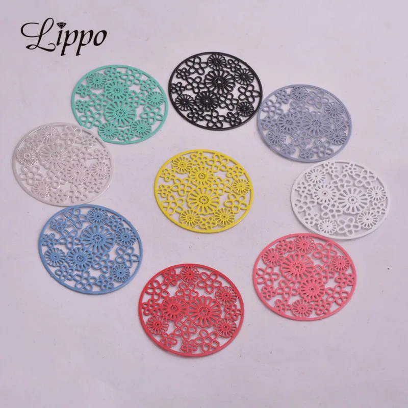 50pcs AB1980 32mm Silver Color Round Flower Filigree Connector connectors Brass Charms DIY Earrings Findings Material Bisuteria
50pcs AB1980 32mm Silver Color Round Flower Filigree Connector connectors Brass Charms DIY Earrings Findings Material Bisuteria