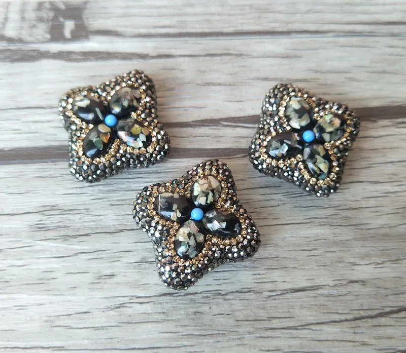 12 Abalone shell Spacer Beads,pave rhinestone flower Stone connector for DIY Making Bracelet necklace Jewelry Finding BD213
12 Abalone shell Spacer Beads,pave rhinestone flower Stone connector for DIY Making Bracelet necklace Jewelry Finding BD213