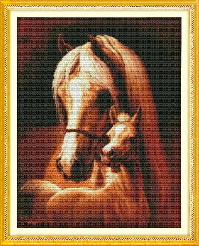 Deep love of the horse mother and her baby (3) cross stitch kit 14ct 11ct pre stamped canvas embroidery DIY handmade needlework
Deep love of the horse mother and her baby (3) cross stitch kit 14ct 11ct pre stamped canvas embroidery DIY handmade needlework
