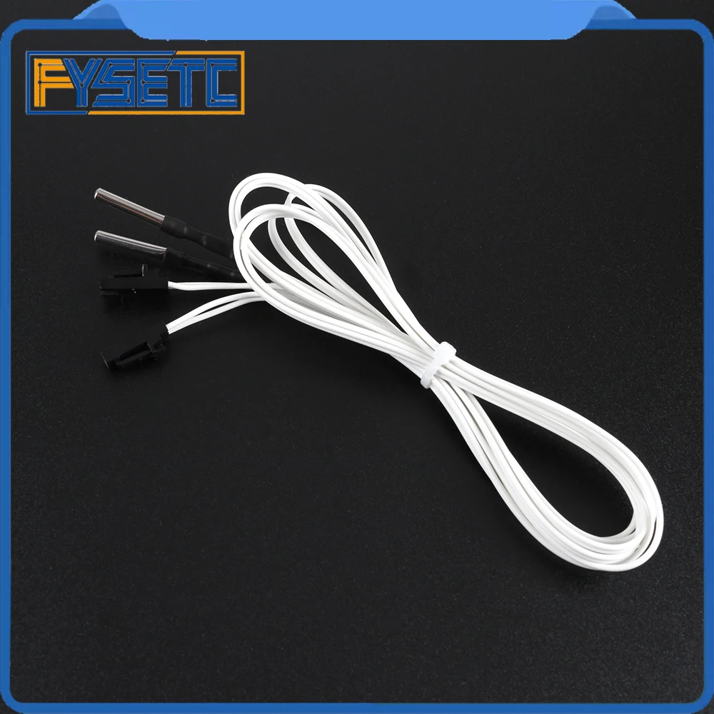 

2pcs 3D Printer Parts HT-NTC100K Thermistor Temperature Sensor L 1M For 350 Degrees For Prusa i3 MK2S/MK3/MK3S Hotend Extruder