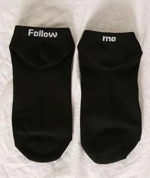 Женские и мужские забавные стильные носки с надписью Follow Me аксессуар 2019|designer