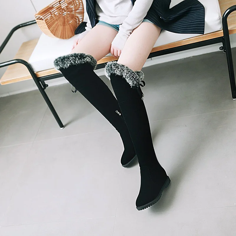 WETKISS Fur Warm Woman Snow Boots Round Toe Cross Tied Footwear Over The Knee Female Boot Med Heels Platform Shoes Woman Winter
WETKISS Fur Warm Woman Snow Boots Round Toe Cross Tied Footwear Over The Knee Female Boot Med Heels Platform Shoes Woman Winter