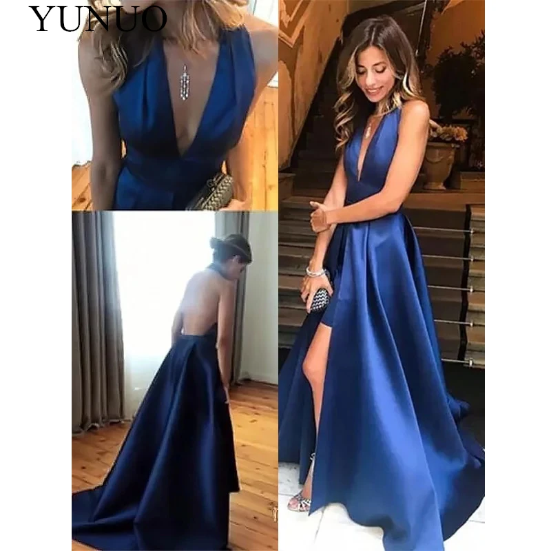 YuNuo Reflective Dress Satin backless Halter A Line Long Prom Dress 2019 Sleeveless Slit Floor Length Evening Dress
YuNuo Reflective Dress Satin backless Halter A Line Long Prom Dress 2019 Sleeveless Slit Floor Length Evening Dress