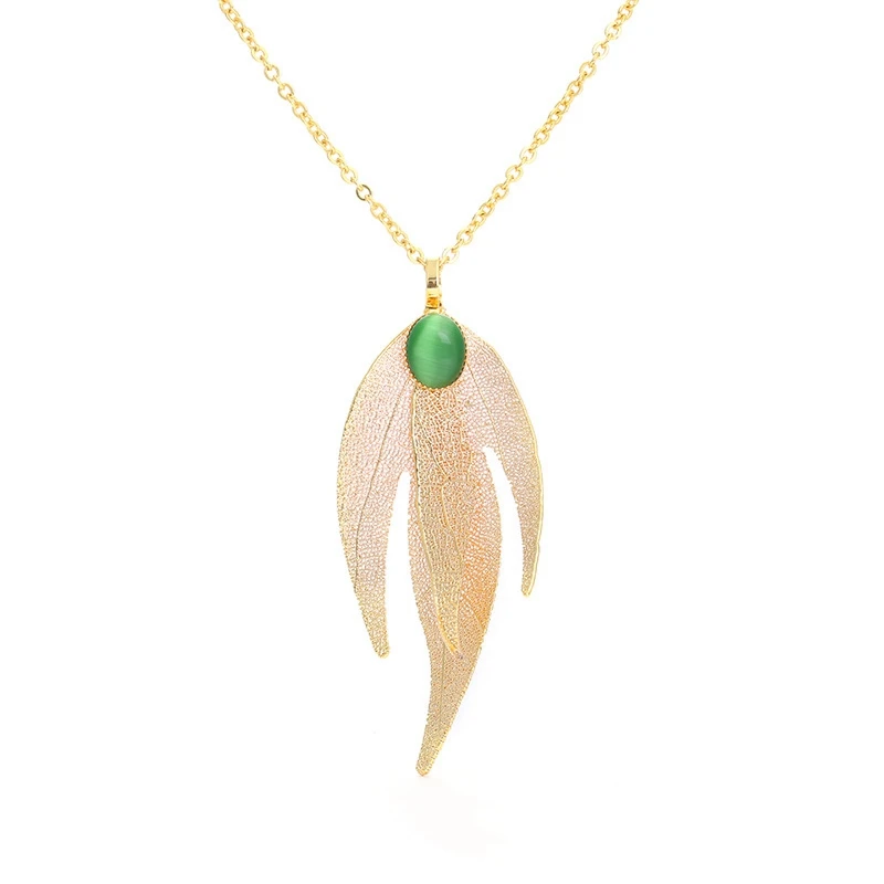 

Women's Fashion Necklace Vintage Creative Natural Leaves Collares Pendant Necklaces Exquisite Accessory Exclusive Christmas 0365