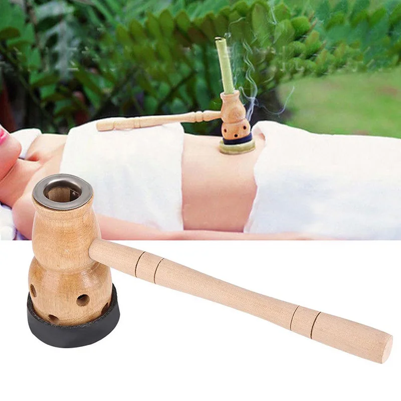 Коробка для прогревания Moxa Mugwort деревянная тыква Массажная горелка набор рулонов