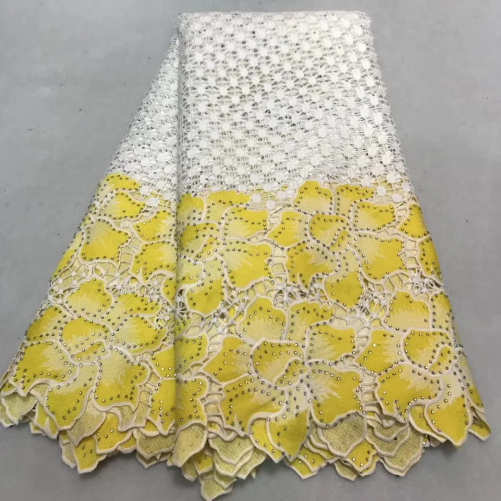 Guipure Cord Nigerian Wedding Dress Water Soluble Lace yellow white High Quality Embroidery African Lace Fabric with Stones
Guipure Cord Nigerian Wedding Dress Water Soluble Lace yellow white High Quality Embroidery African Lace Fabric with Stones